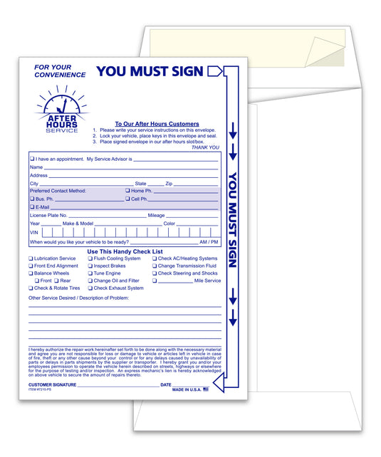 After Hours Envelope, Standard - NDE-STD - Peel N Seal