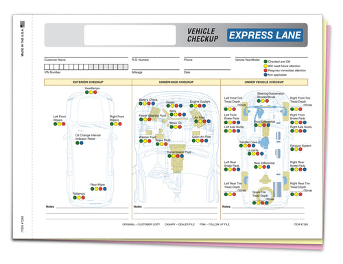 Express Lane Inspection Report - 3 Part - Qty. 250