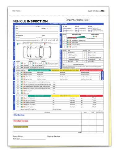 F Series Multi-Point Inspection - 2 Part - Qty. 250