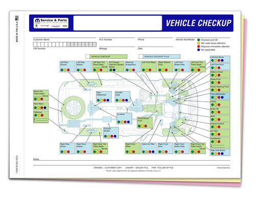 Chrysler Multi-Point Vehicle Checkup - 3 Part - Qty. 250