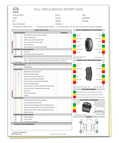 Mazda Multi-Point Vehicle Checkup - 2 Part - Qty. 250