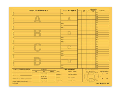 Repair Orders - 90# Buff Stock - 4 Option Qty. 100