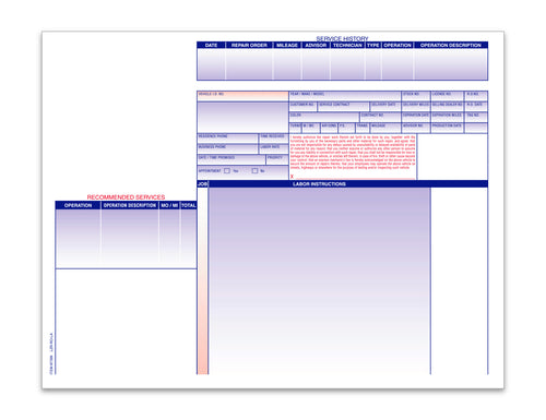 Laser Repair Order Landscape - LZR-RO-LA - 32# - Qty. 250