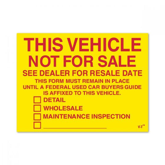 Check Box Not For Sale Decals (100)