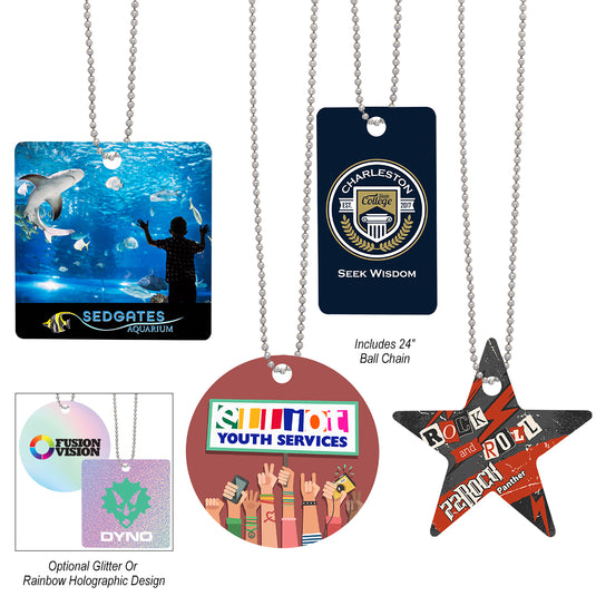 Acrylic Charm With Chain - Custom Shape 4"