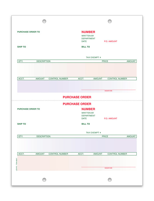 Laser Purchase Order, Pre Printed - LZR-PO - Qty. 250