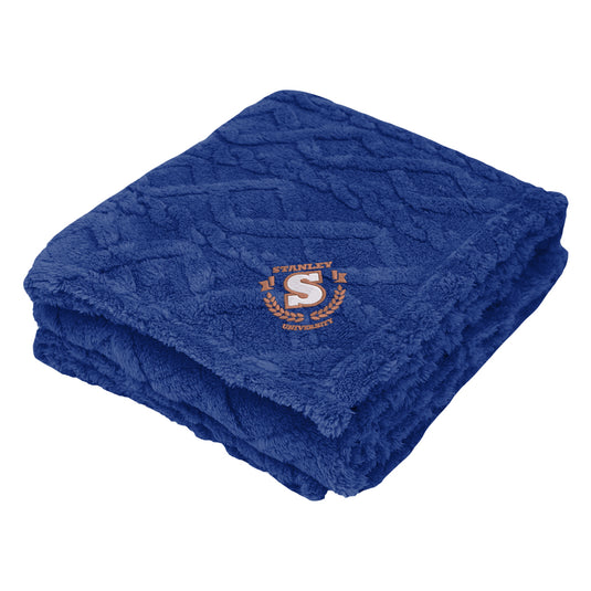 Embroidered Alpine rPET Sherpa Blanket