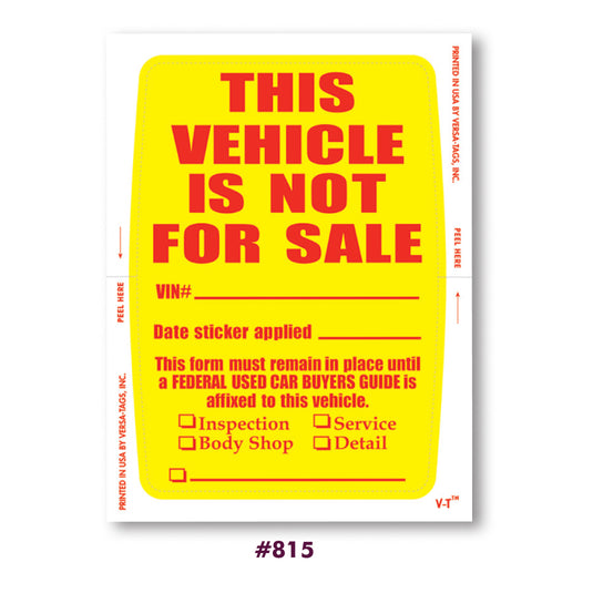 KLEER-BAK Not For Sale Stickers