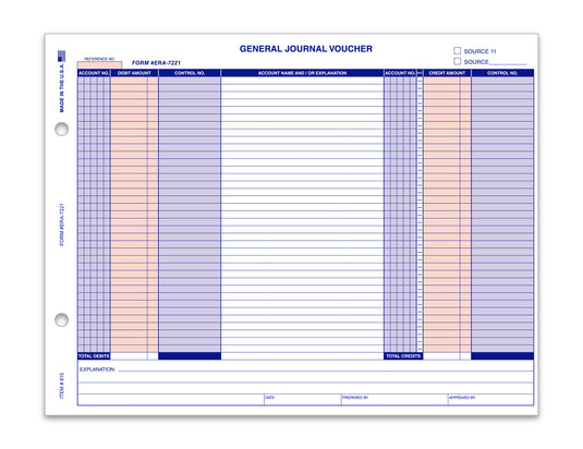 General Journal Voucher - ERA-7221 - Qty. 100