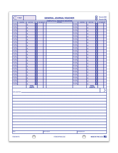 General Journal Voucher - FMAS-252 - Qty. 100
