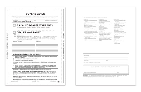 Interior Buyers Guide - BG-2017- As Is - P/A - Qty. 100