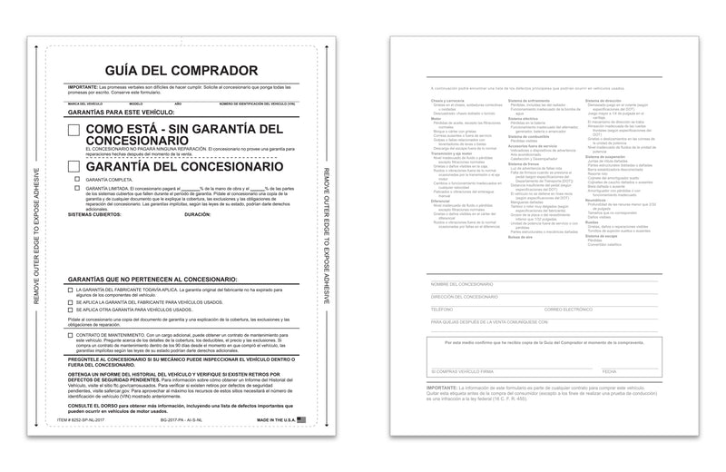 Load image into Gallery viewer, Interior Buyers Guide-BG-2017- As Is-P/A-Spanish-No Lines-Qty. 100
