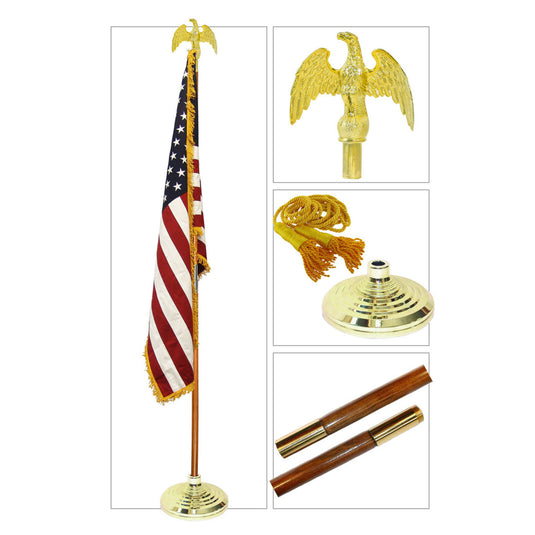 Super Tough® Indoor Flagpole 8ft Kit with American Flag