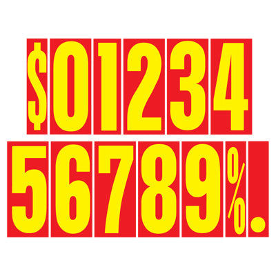 Load image into Gallery viewer, 9 1/2 inch Red &amp; Yellow Adhesive Number
