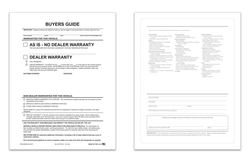 Load image into Gallery viewer, Ext .Buyers Guide - BG-2017 - As Is - P/A - No Lines - Qty. 100
