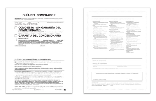 Exterior Buyers Guide - 2017 - As Is - P/A - Spanish-No Lines - Qty. 100