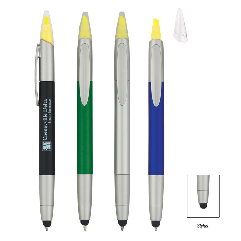 Load image into Gallery viewer, 3-In-1 Pen With Highlighter and Stylus
