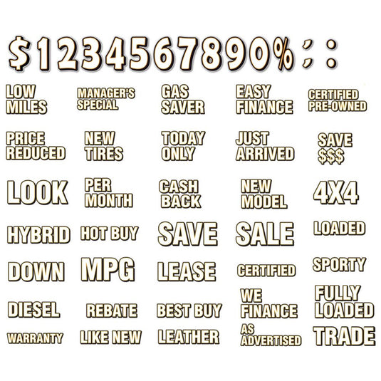 Big Deal Magnetic Digits & Slogans - White