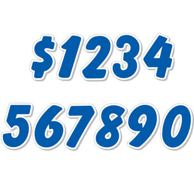 6 1/4 inch Blue & White Die Cut Numbers