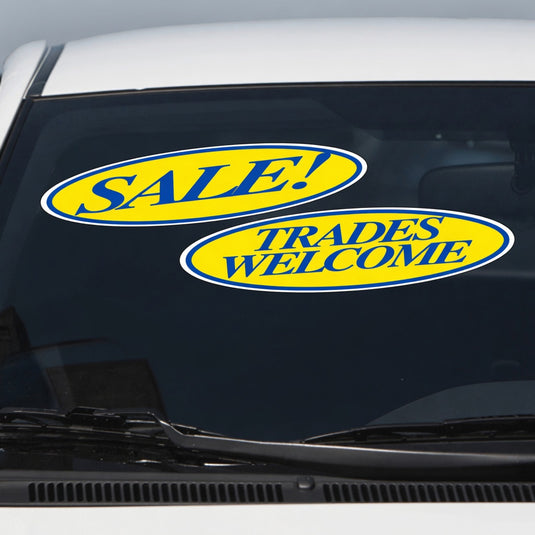 Blue & Yellow Oval Signs