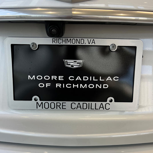 Premium Full Dip Brushed Chorme Plastic License Frame - Engraved Print