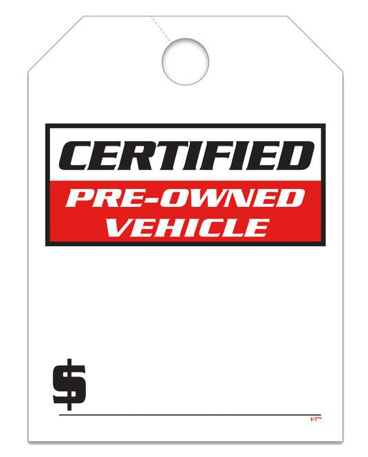 Mirror Hang Tags - Certified Pre-Owned Vehicle