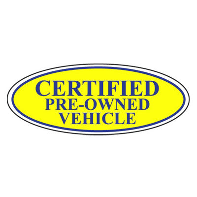 Certified Pre-Owned Oval Slogans - Blue/Yellow