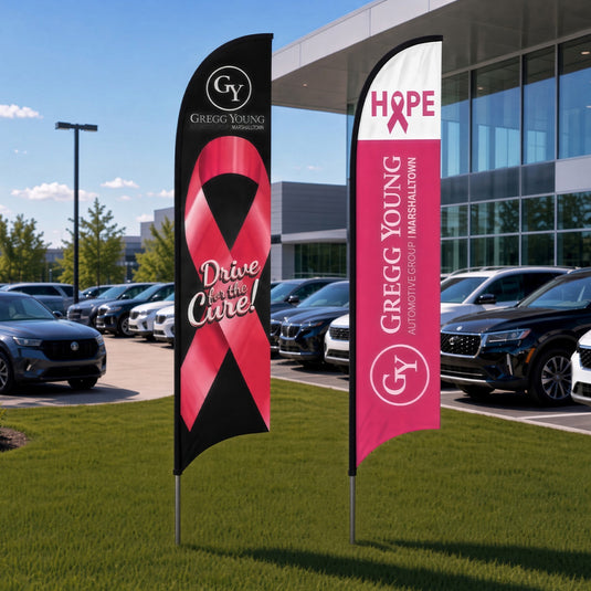 15' Breast Cancer Awareness Feather Flag Kit