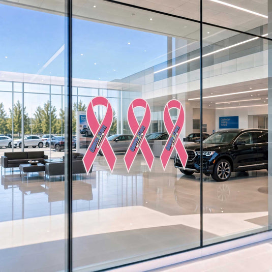 Custom Pink Ribbon Die Cut Decals- 18"