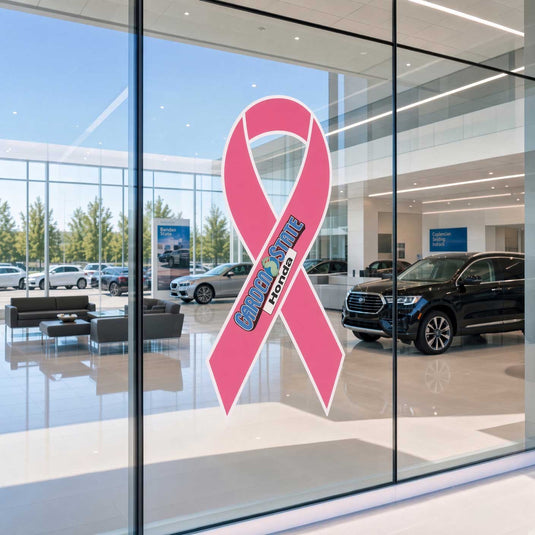 Custom Pink Ribbon Die Cut Decals- 60"
