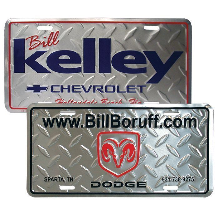 Load image into Gallery viewer, Diamond Embossed Aluminum Custom License Plates
