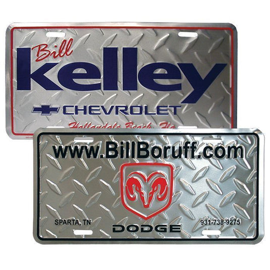 Diamond Embossed Aluminum Custom License Plates