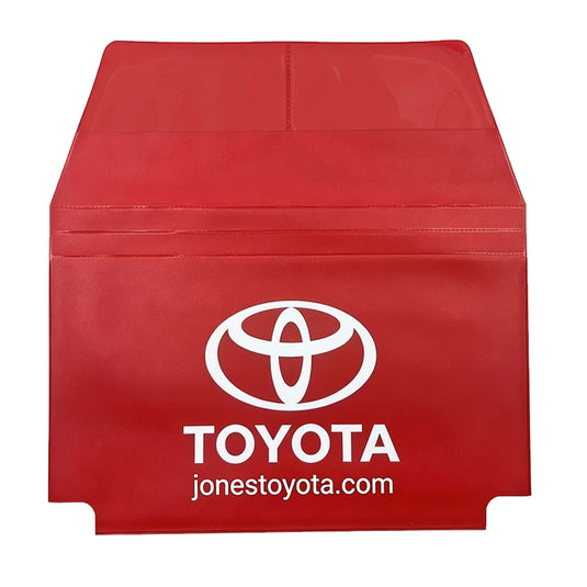 Document holder with flap and cut corners