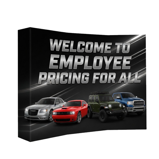 Double Sided Curved Fabric Popup Displays