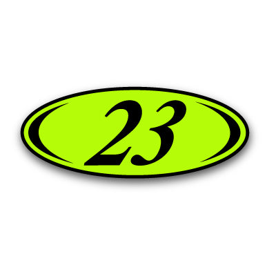 Load image into Gallery viewer, Neon Green &amp; BlackTwo Digit Oval Year Model
