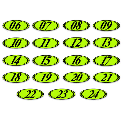 Load image into Gallery viewer, Neon Green &amp; BlackTwo Digit Oval Year Model
