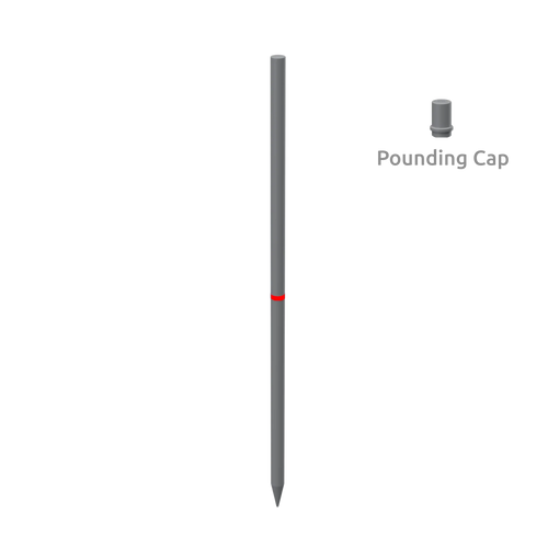 Fiberglass Pole Plate Ground Stake (Grey, Stake Only)