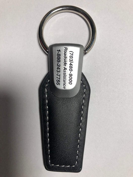 Twist & Release Brushed Chrome Metal/Leather Key Fob