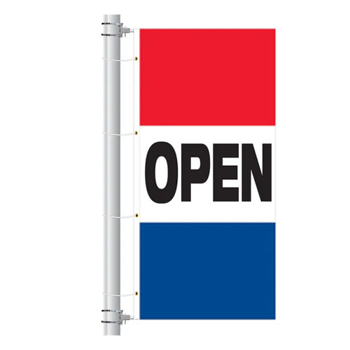 Load image into Gallery viewer, 3.5ft x 7.5ft  Drape Flag with sleeves - Horizontal Slogan
