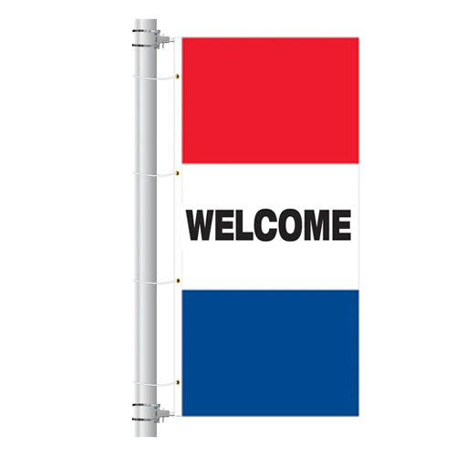 Load image into Gallery viewer, 3.5ft x 7.5ft  Drape Flag with sleeves - Horizontal Slogan
