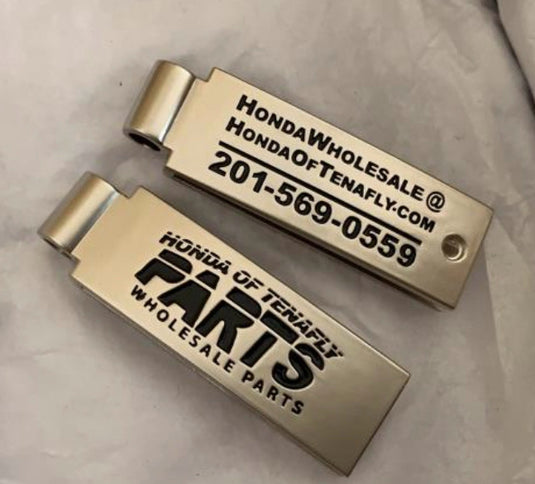 Custom Leather/Metal Rectangle Key Fobs