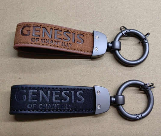 Custom Leather Suede  with Gun Metal Key Fob