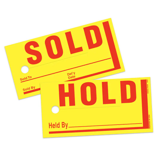 Sold/Hold Hang Tags - Jumbo Size (250)