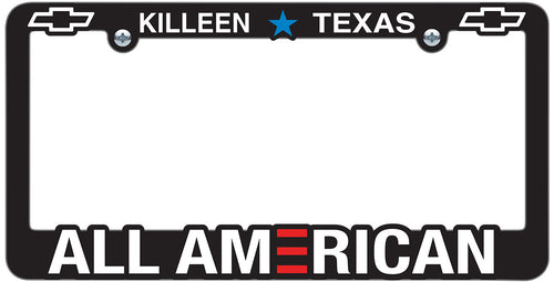 Custom License Plate Frame -  Black with Raised Imprint ( 3 Color )