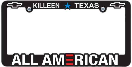 Custom License Plate Frame -  Black with Raised Imprint ( 3 Color )