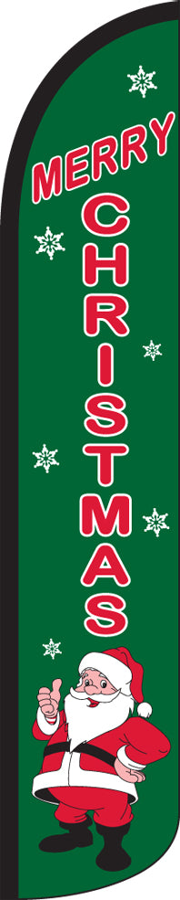 Premium Swooper Flag - Merry Christmas with Santa