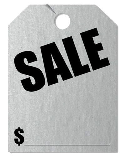 Metallic Silver Mirror Hang Tags - Sale