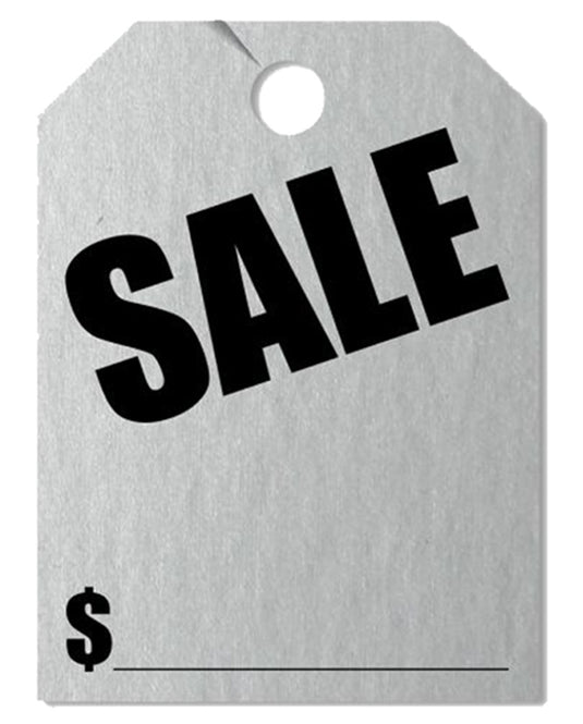 Metallic Silver Mirror Hang Tags - Sale