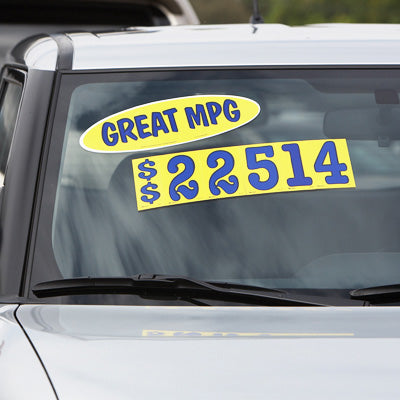 5 1/2 inch Mid-Size Blue & Yellow Adhesive Number