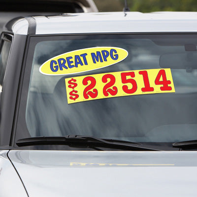 Load image into Gallery viewer, 5 1/2 inch Mid-Size Red &amp; Yellow Adhesive Number
